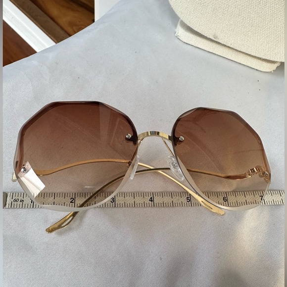 Fun gradient amber octagon fashion sunglasses - Picture 3 of 6